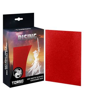 RISING 100 Matte Sleeves Standard Size - Rot