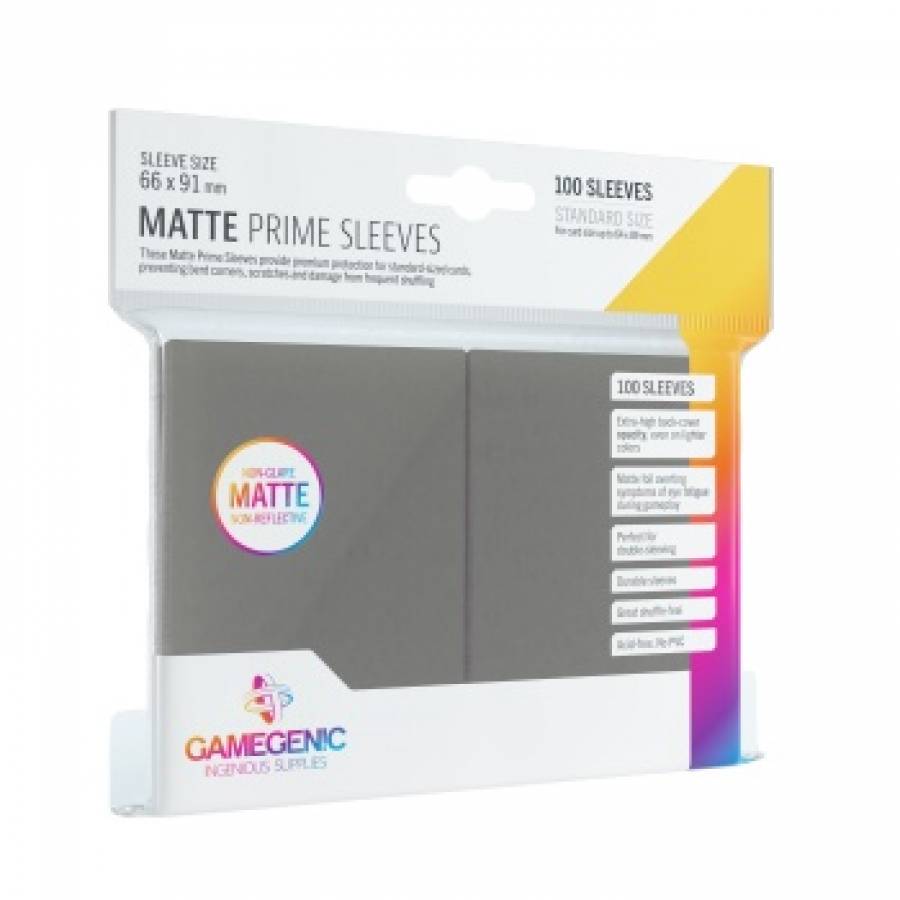 Gamegenic Matte Prime Kartenhüllen - Standardgröße (100) in Grau