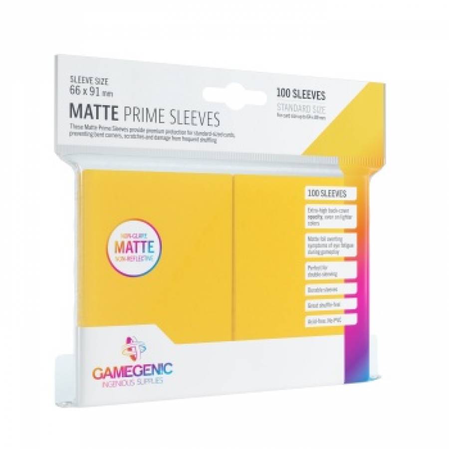 Gamegenic Matte Prime Kartenhüllen - Standardgröße (100) in Gelb