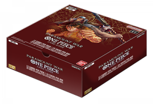 A second booster themed around PARAMOUNT WAR! Featuring characters such as Whitebeard Pirates, The Three Admiral, Ivonkov, and many others who went on a rampage in PARAMOUNT WAR! Also includes a number of cards that can enhance the deck to be released sim