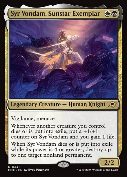 Syr Vondam, Sunstar Exemplar Syr Vondam, Sunstar Exemplar