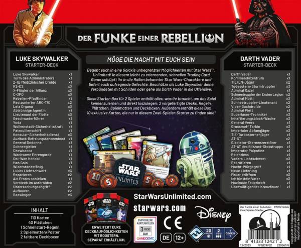 FFG - Star Wars: Unlimited - Der Funke einer Rebellion Zwei-Spieler-Starter - DE FFG - Star Wars: Unlimited - Der Funke einer Rebellion Zwei-Spieler-Starter - DE